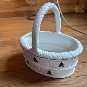 Halls White Ceramic Oval Christmas Tree Dish